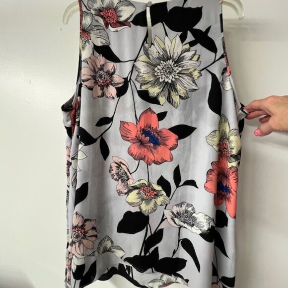 NY Collection Womens Sleeveless Layered Blouse Floral Print Size 1X - Picture 5 of 8